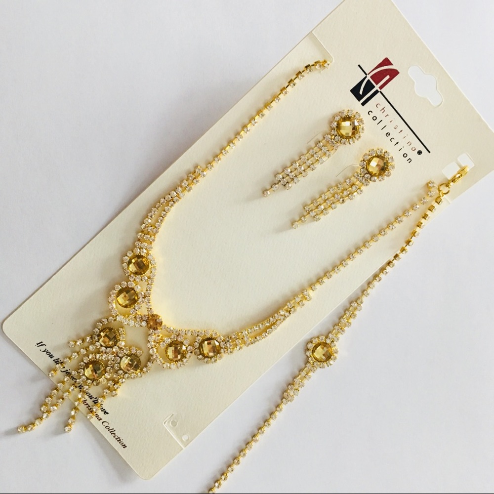 Christina Collection Gold 3-Piece Jewelry Set